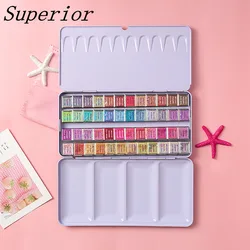 Superior Glitter Transparent Solid Watercolor Paint Set Professional Water Colour for Painting Drawing Aquarelle Art Supplies