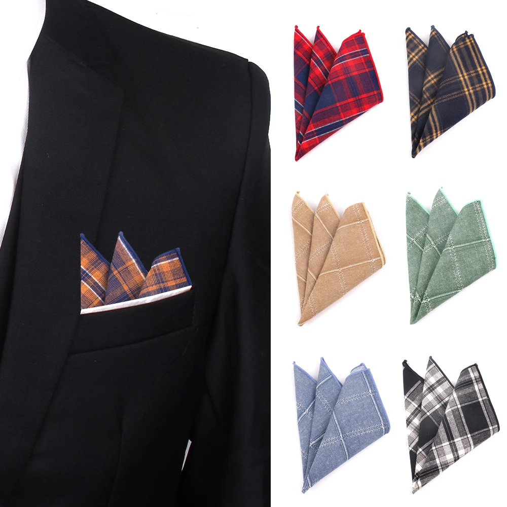 Plaid Tasche Platz Für Männer Casual Baumwolle Hanky Herren Taschentücher Anzüge Klassischen Quadratischen Taschentuch Handtücher Für Party Schals