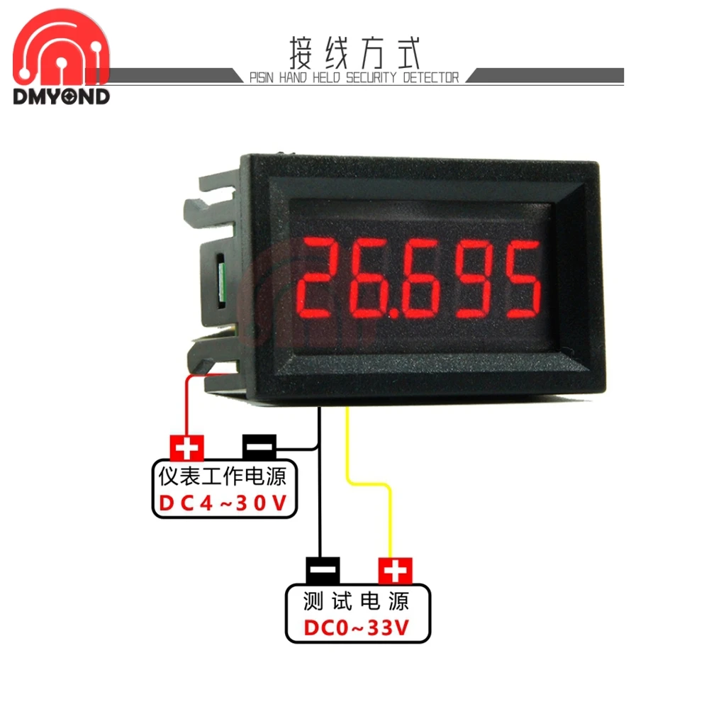 0.56 inch DC 0-33.000V (0-33V) LED Digital Voltmeter 5-Digits Bit High Precision Voltage Meter Red Green Display Volt Instrument