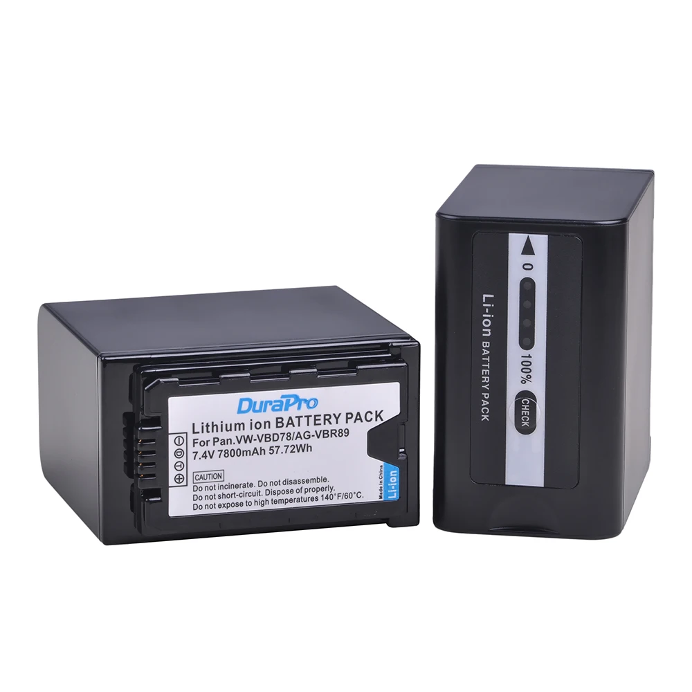 7800mAh VW-VBD78 VW VBD78 AG-VBR89 Battery with LED Indicator for Panasonic AJ-HPX260MC HPX265MC PX270 PX285MC PX298 HC-X1000