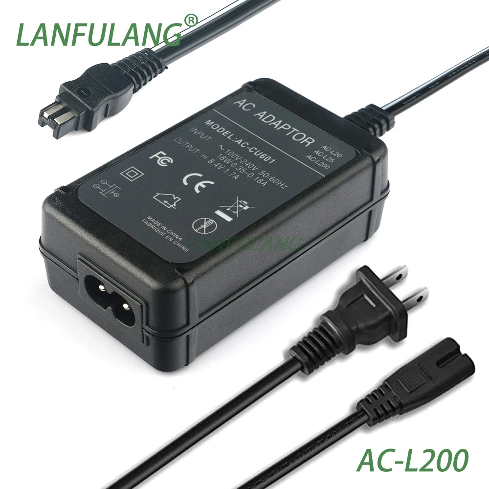 AC-L200 Power Adapter Charger for Sony Handycam HDR-SR7 HDR-SR8 HDR-SR10E HDR-SR12E HDR-TD10E HDR-TD30E HDR-TG1 HDR-TG3