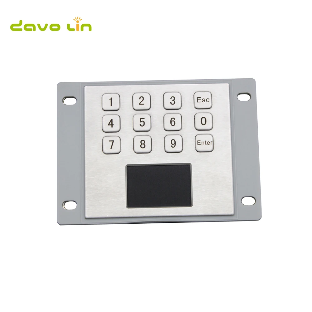 

IP65 Waterproof Ruggedized 12 Keys Metal Numeric Keypad With Integrated Touchpad