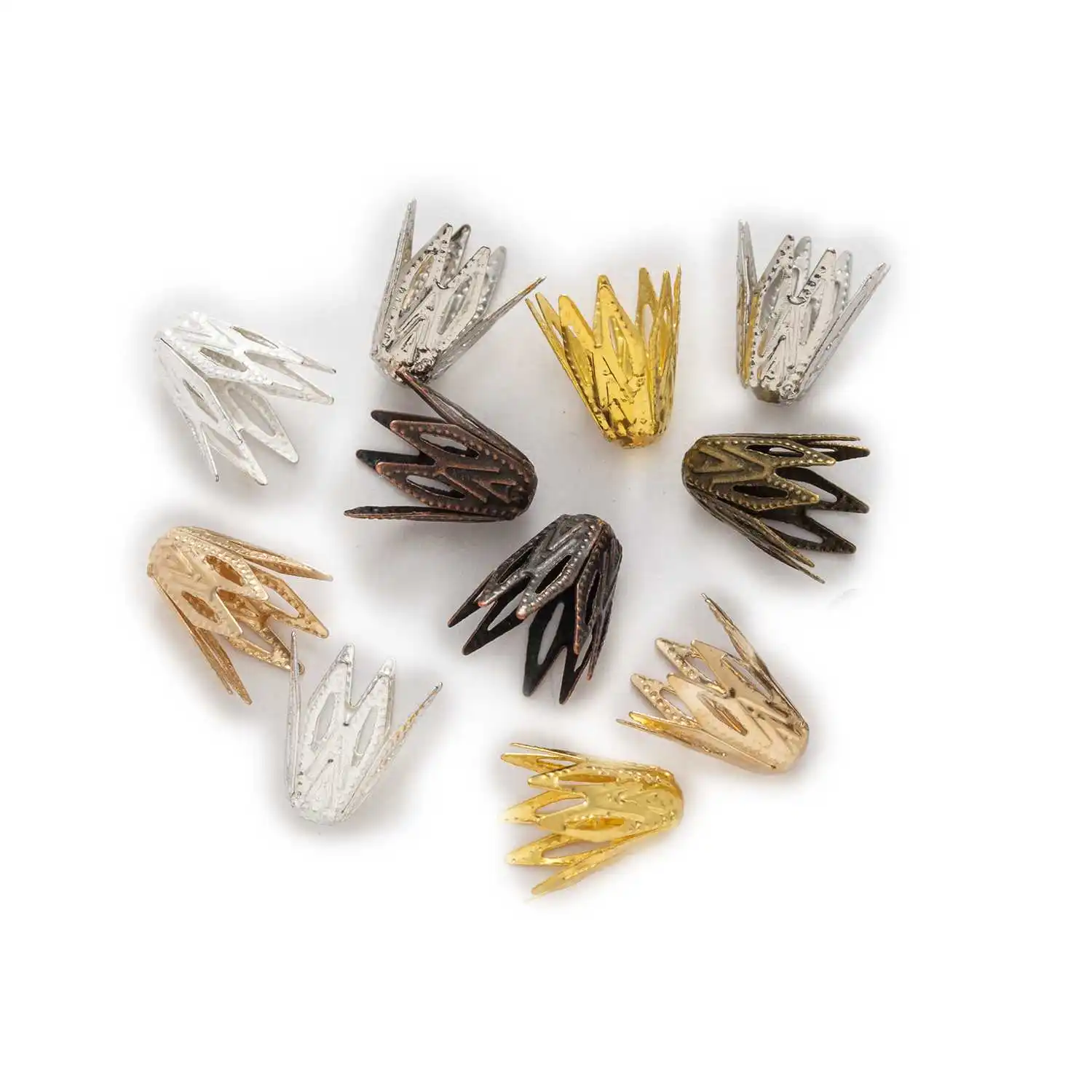 

100pcs Tulip Bead Caps, 10x8mm 3D Floral Spacers for Jewelry Making, Elegant Bud Shaped Findings for DIY Bracelet Necklace