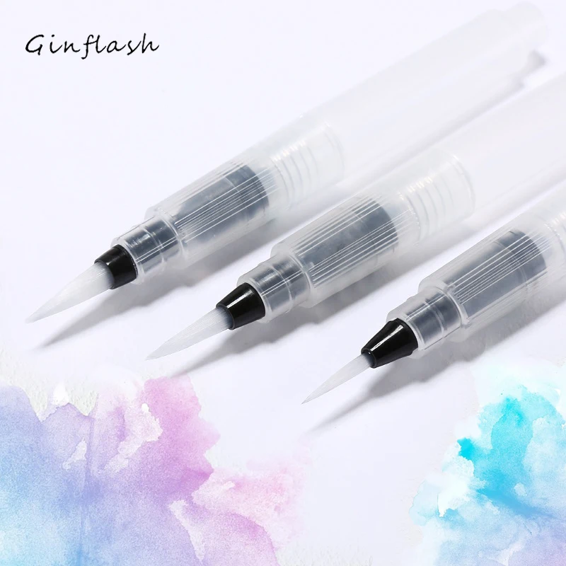 Ginflash Nachfüllbarer Pinsel Wasserpinsel Tintenstift Wasserfarbe weicher Kopf Kalligraphie Aquarellfarben Malerei