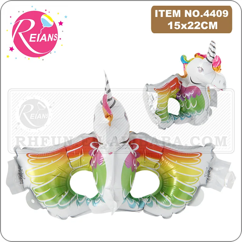 Cartoon Animal unicorn Mask Carnival Foil Balloons birthday Party Decoration Balloon Kids Toy Gifts Masquerade party free gift