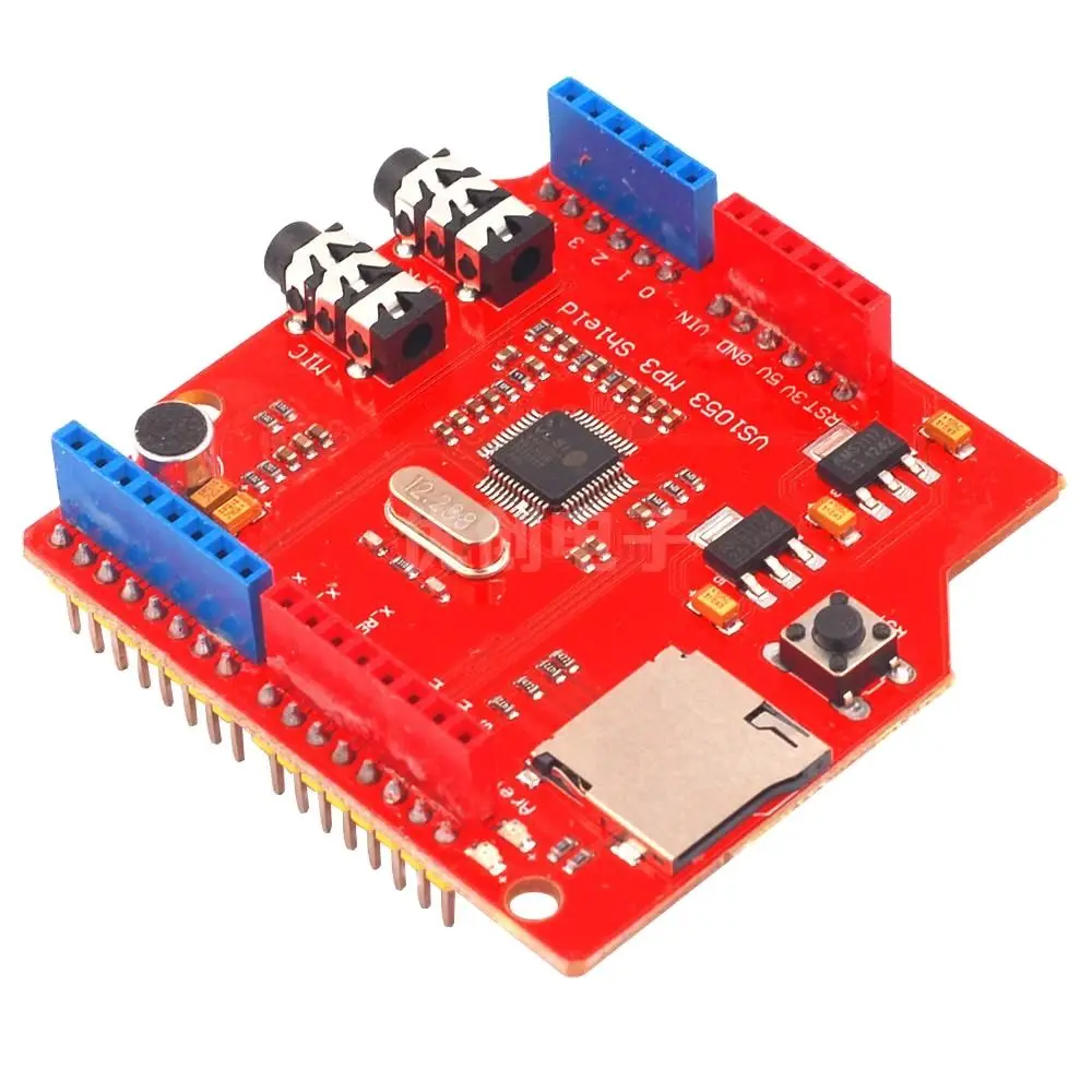 وحدة VS1053 VS1053 MP3 مع مكبر للصوت ، لوحة فك التشفير ، وظيفة تسجيل على متن الطائرة