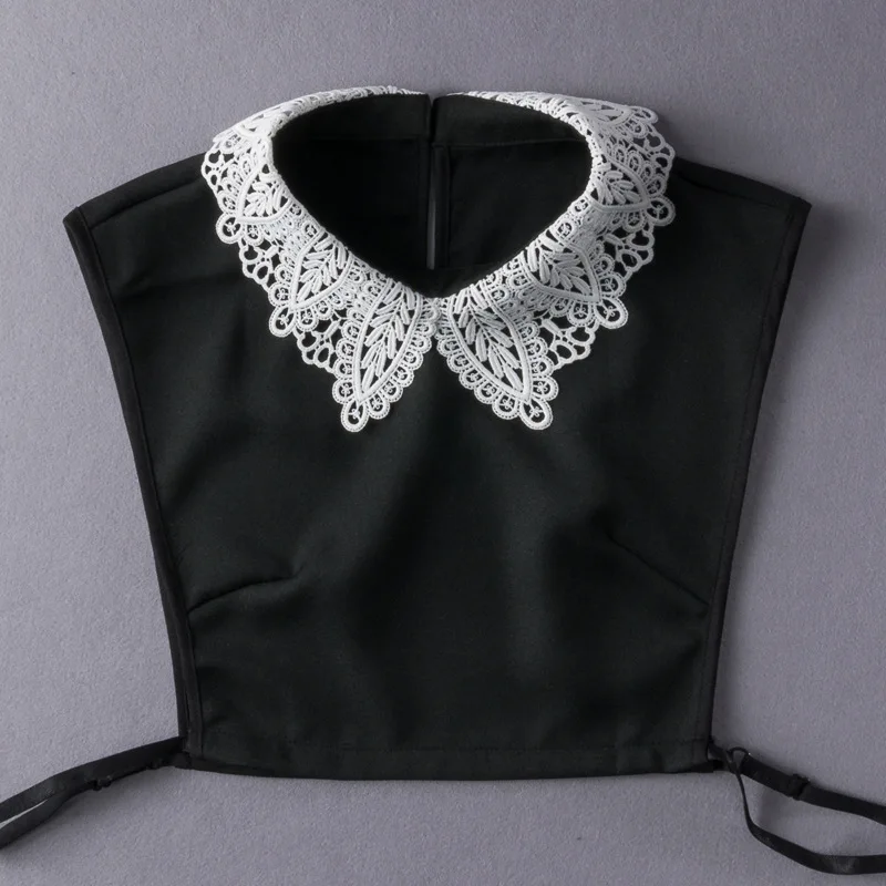 Encaje solapa cuello falso de camisa de otoño e invierno de las mujeres suéter Collar ornamental de Cuello de camisa salvaje coreano falso Collar de