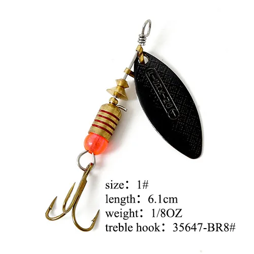 FISH KING-señuelo giratorio de Metal con anzuelos triples, cebo artístico para lubina, 0.125oz, 0,2 oz, 0,33 oz, 1oz