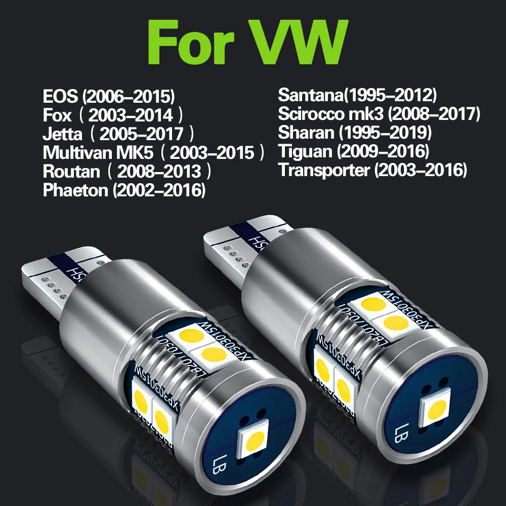 2x LED Clearance Light W5W T10 Canbus For VW EOS Jetta Multivan Routan Phaeton Santana Scirocco mk3 Sharan Tiguan Transporter