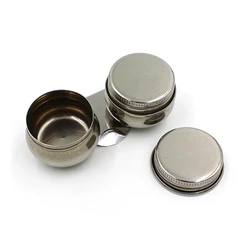 Acrylic Powder Metal Dish Double Lid Crystal Metal Cup for Acrylic Nail Art Clear Tools Acrylic Liquid Container Tinting Pot