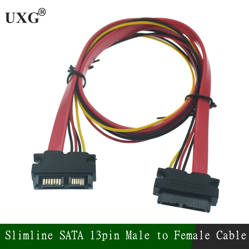 Slimline SATA 13pin Male To Slimline SATA 13pin 7+6 Female Extension Cable For SATA Slim DVD+/-RW Drive 30CM 50CM