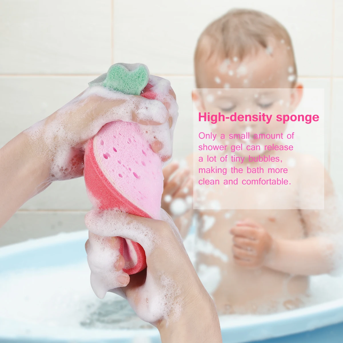 4pcs Cute Fruit Shaped Bath Sponge For Body Cleaning Lovely Baby Body Sponges Scrubbers Shower Sponge For Children Kids