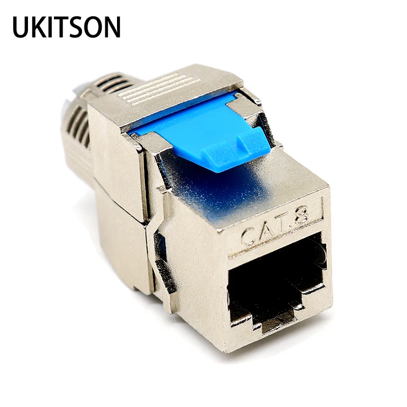 CAT8 RJ45 Insert Keystone Jack Socket CAT.8 LAN Zinc Alloy Connector For 40Gbps Super Speed Ethernet Network Cable