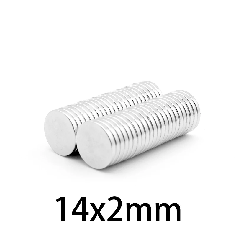 5-200Pcs 14x2mm Super Powerful Strong Magnetic Magnets Permanent N35 Neodymium Magnets 14mmx2mm Small Round Magnet 14*2mm