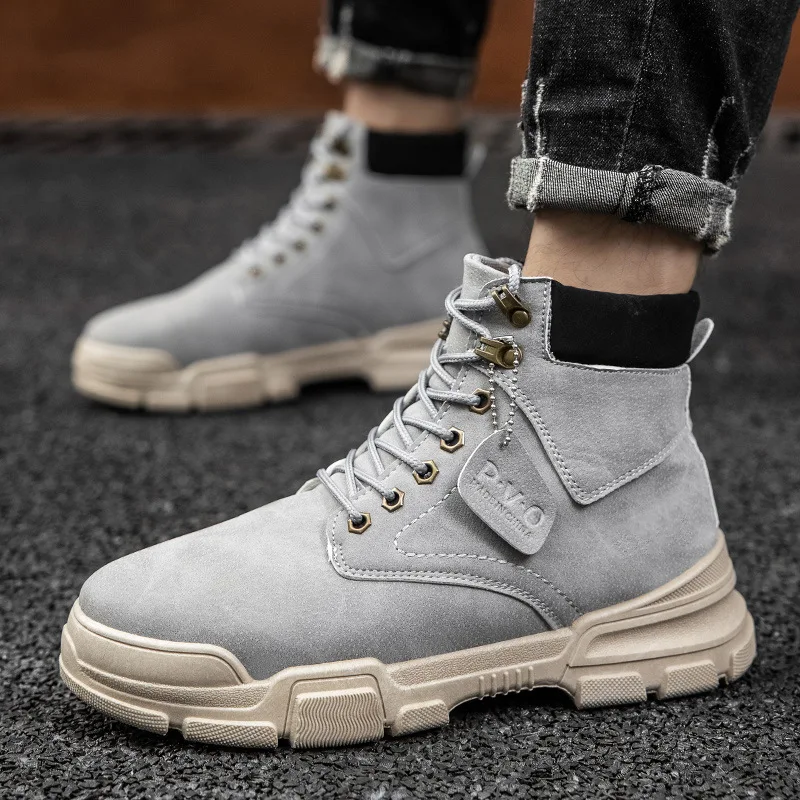 

Pop Autumn Early Winter Boots Men Casual Shoes Cool Young Men Street Ankle Boots Male Footwear A2695