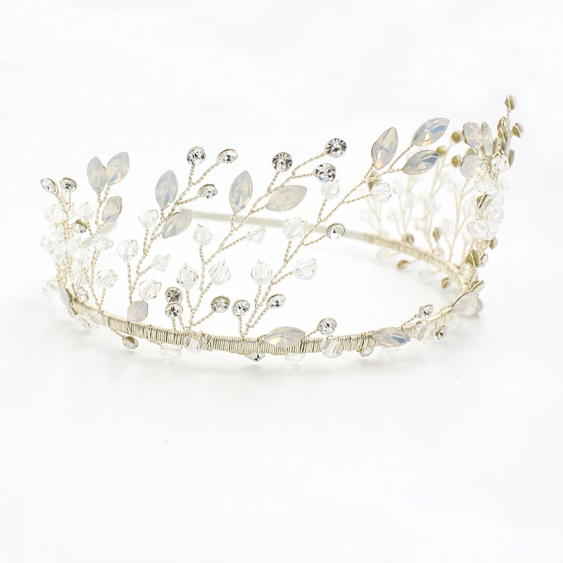 O871 Festival Protein Diamond Kristal Headpiece Pengantin Wedding Rhinestones Crown Headpiece Rambut Hoop untuk Pengantin