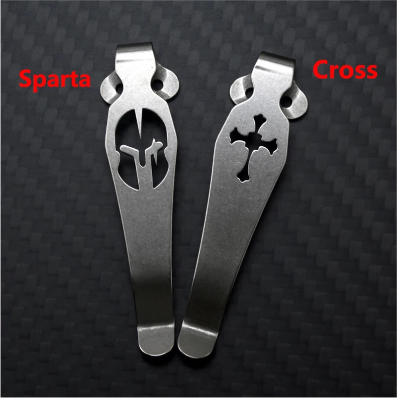 High Quality Titanium Alloy Pocket Knife Clip For Spider C81 C10 C11 Kydex Back Clips Folding Knife Waist Clip DIY Tool 2-Holes