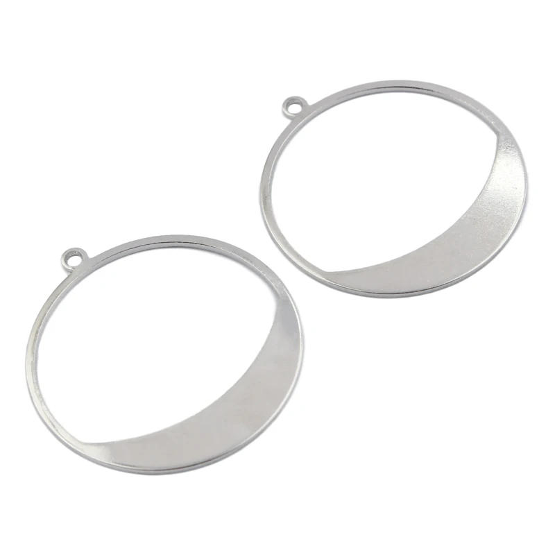 

10pcs Raw Brass Hollow Round Hoop Earrings Charms Circle Pendant Charm For Diy Necklace Findings Jewelry Making Accessories