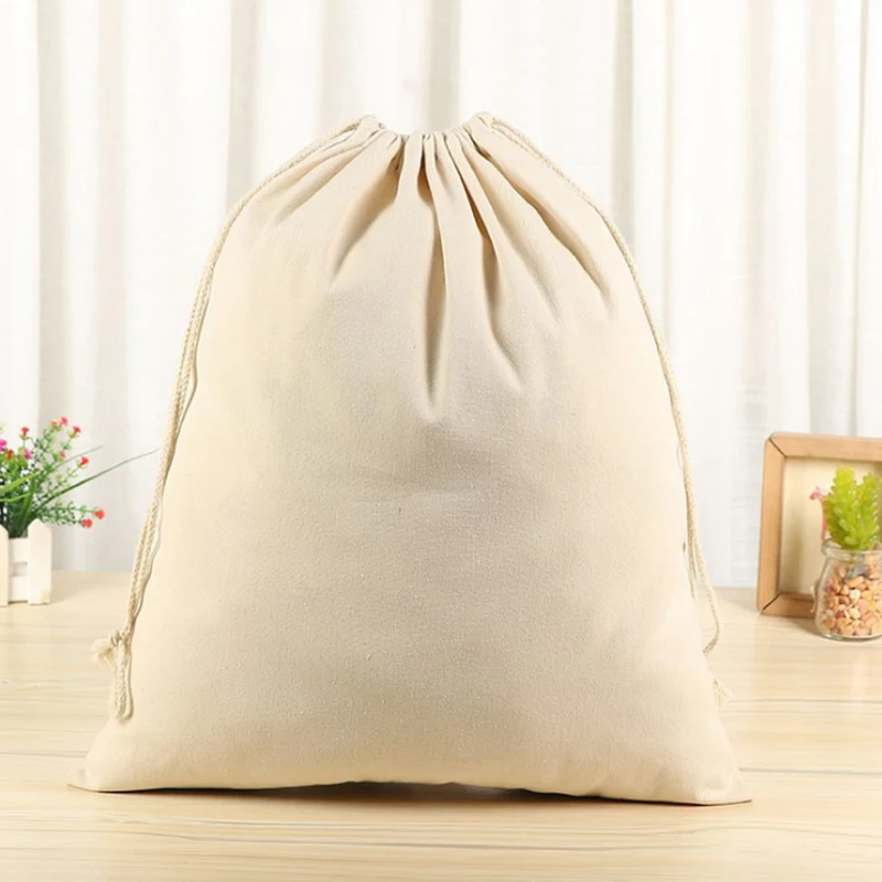 2 Pack Extra Large Cotton Canvas Heavy Duty Laundry Bags Versatile Multi Use Beige for Hotel UD88