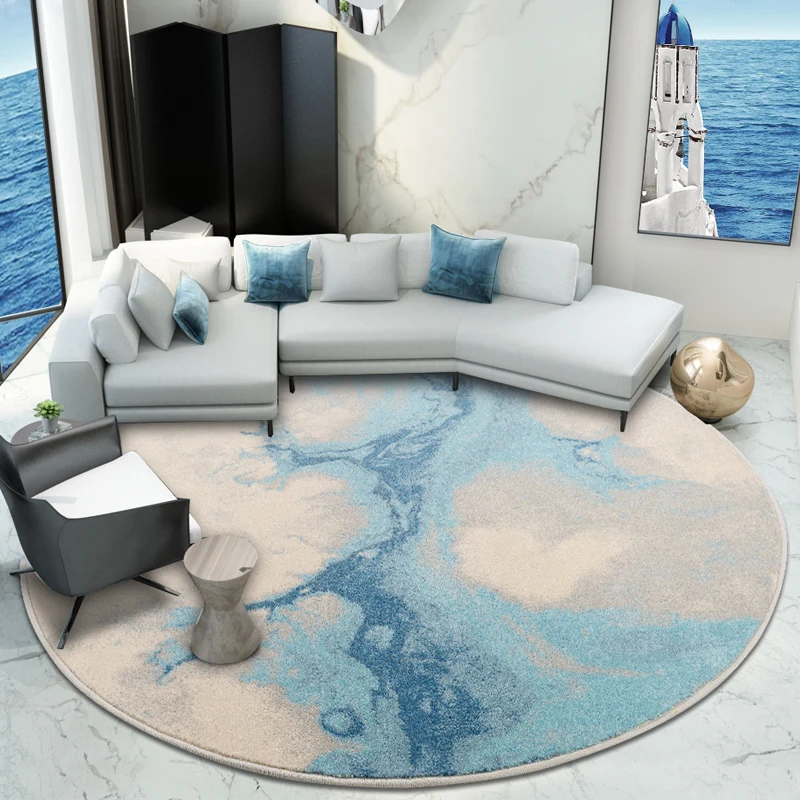 Nordic Ins Round Carpet For Living Room Modern Bedroom Concise Light Luxury Rug Sofa Coffee Table Floor Mat Large Area