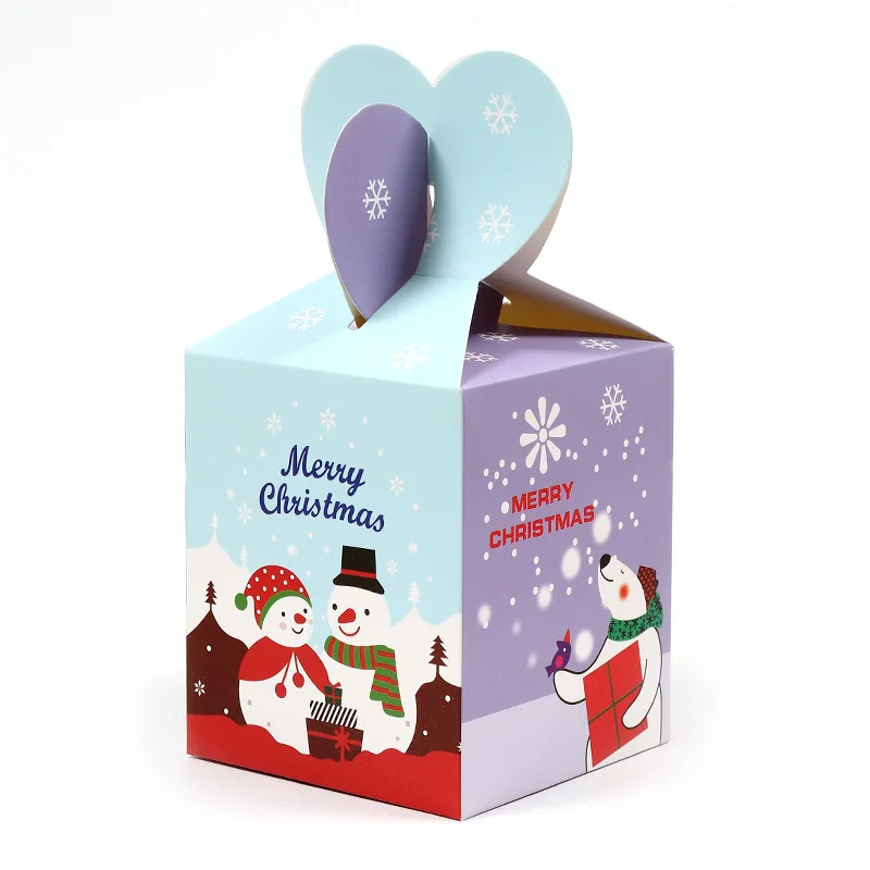 

Apple Packing Gift Box For Christmas Eve Snowman Candy Box Kids Favor Party Decor Supply 40 pcs/lot Cookie Christmas Pakage Case