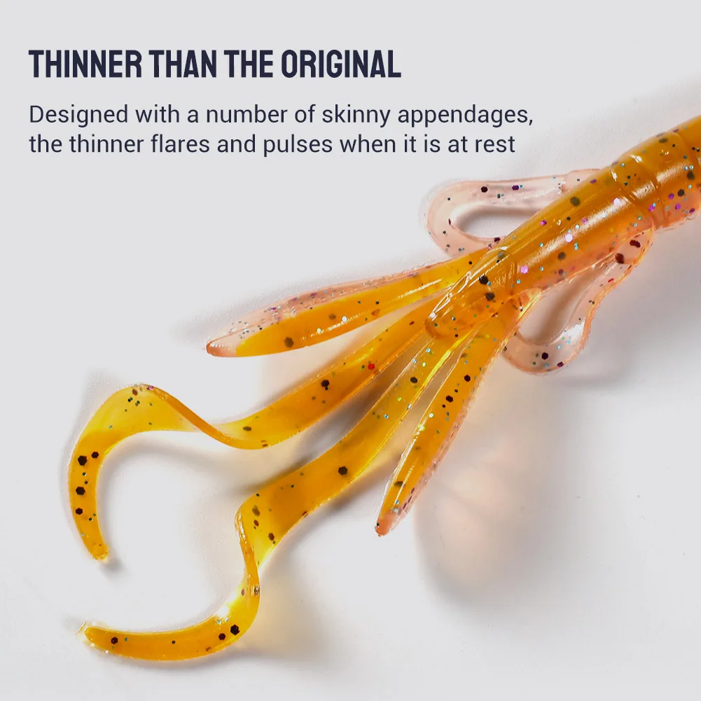 NOEBY-Soft Shrimp Baits for Bass Fishing, Crayfish Lure, Crayfish Wobbler, Jig Trailer Craws, 9.5cm, 5g，6pcs image 4