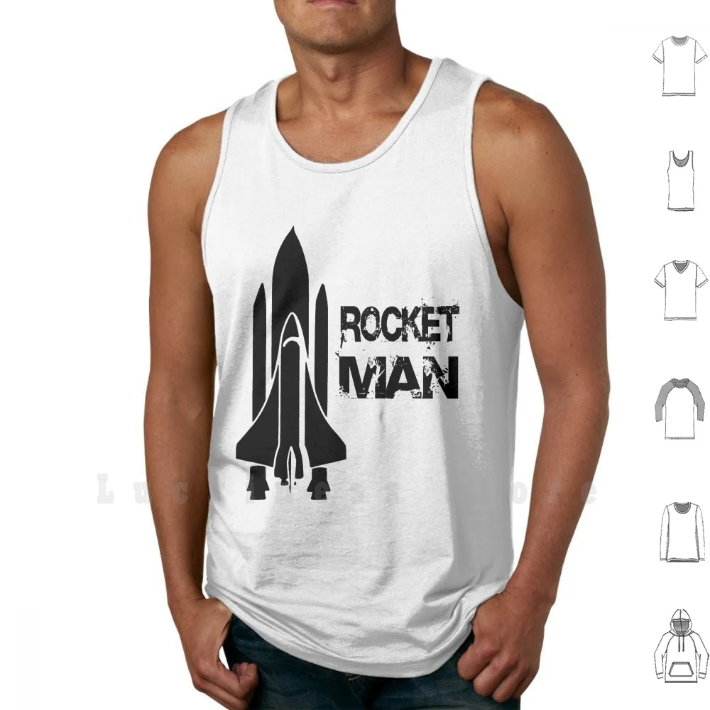 Rocket Man Tank Tops Vest 100% Cotton Ksp Science Nerd Geek Maths Physics Kerbal Kerbin Program Games Gamming Rocket