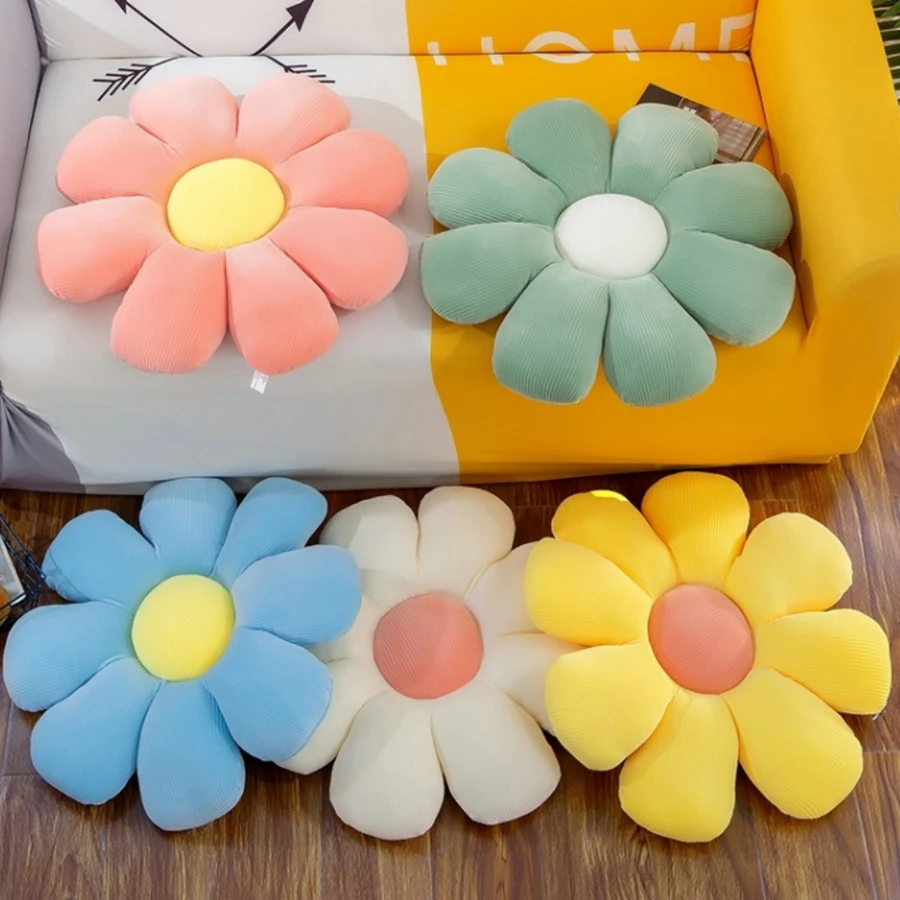 

53CM Little Daisy Throw Pillow Flower Shape Seat Cushion Stretchy Soft Sofa Pillows Office Chair Cushions Girls Plush Toy Gift