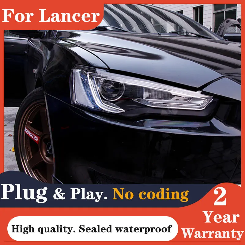 Car Styling for Mitsubishi Lancer Headlight 2008-2019 Lancer EX LED Headlight LED DRL Hid Option Head Lamp Beam Accessories