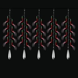 3 Bags/lot Fishing Hooks Drop Water Lead Sinkers Rigs Swivel Fishing Lures Pesca Lure String Hooks with 3 PcLead sinker 5#-20#