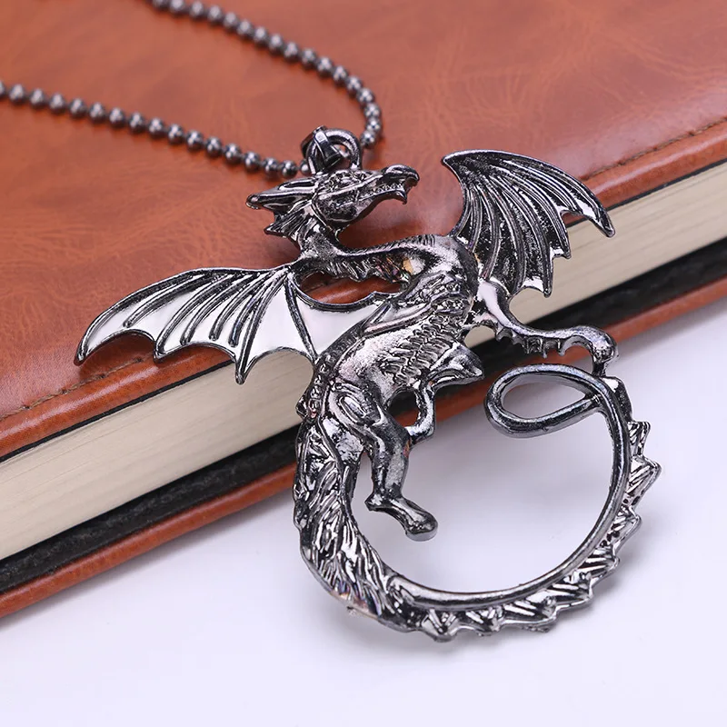 Desolation Of Smaug Pendant Dragon Necklace Punk Gothic Amulet New Game Movie Jewelry Men Women Wholesale