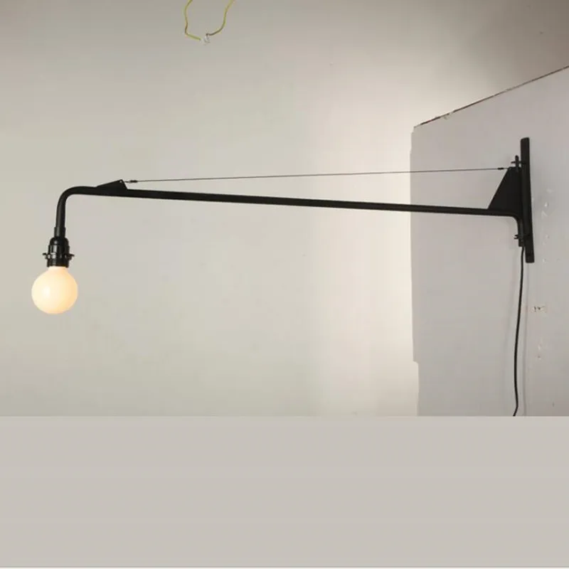 

Simple Style Industrial Wall Lamp Retro Long Arm Iron Restaurant Lamp Retro Bar/Cafe Lamp Long Pole Fishing Wall Light