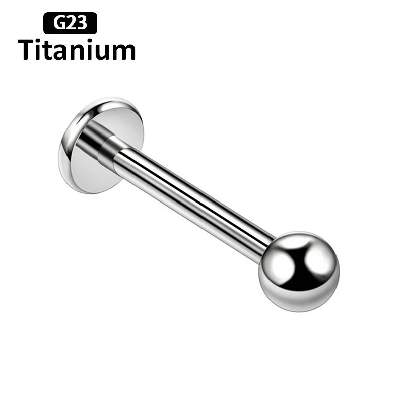 1PS G23 Titanium Lip Piercing Women/man Anti-allergic Ear Studs Classic Labret Lip Rings Tragus Helix Lobe Body Jewelry Earrings