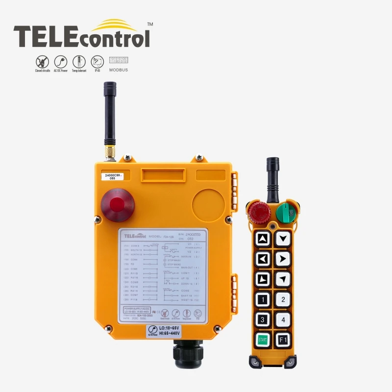 FCC CE Multiple control system 2 transmitters to 1 receiver Uting cordless industrial radio remote control F24-12S