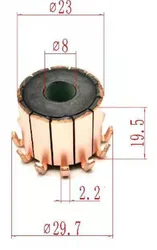 8*23*19.5 millimetri 12P Denti Gancio di Rame di Tipo Elettrico Motore A Collettore CHY-1518-12 1PC