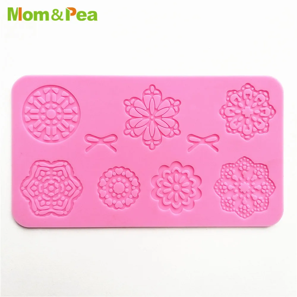 KCL542 Butterfly Flower Lace Pad Silicone Mold Sugar Paste Fondant Cake Decoration 3D Mould