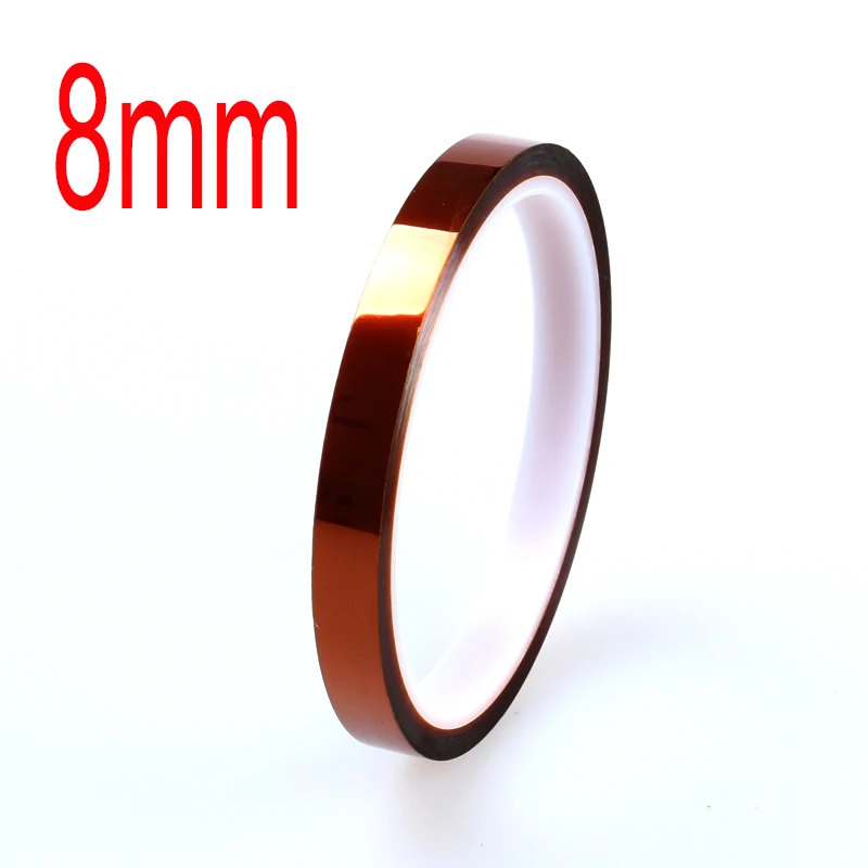8mm High Temperature Heat Tape Thermal Insulation Tape Polyimide Adhesive Insulating adhesive Tape 3D printing Board protection