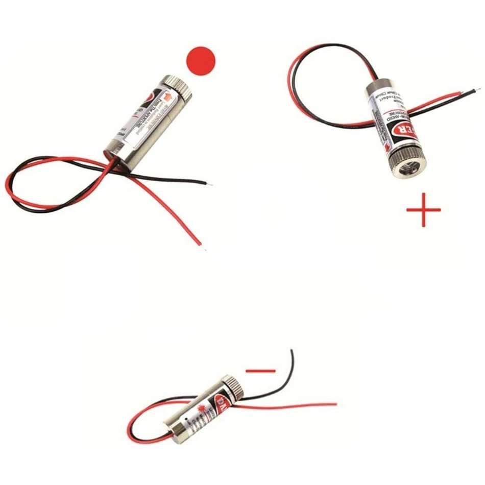 Adjustable Beam 650nm 5mW Red Point / Line / Cross Laser Module Head Glass Lens Focusable Industrial Class 3-5V