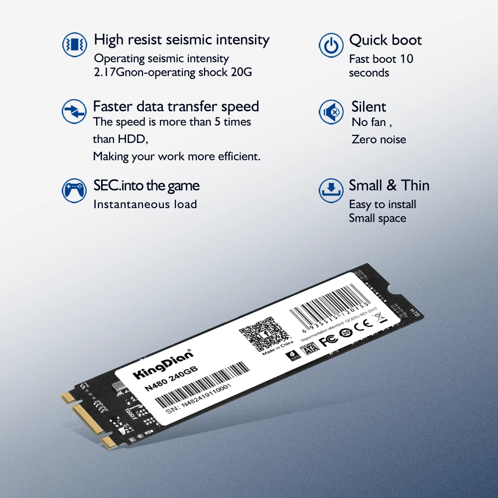 Kingdian m.2 sata 2280 ngff ssd 120gb 240gb 512gb 1tb unidade de estado sólido interno para computador portátil