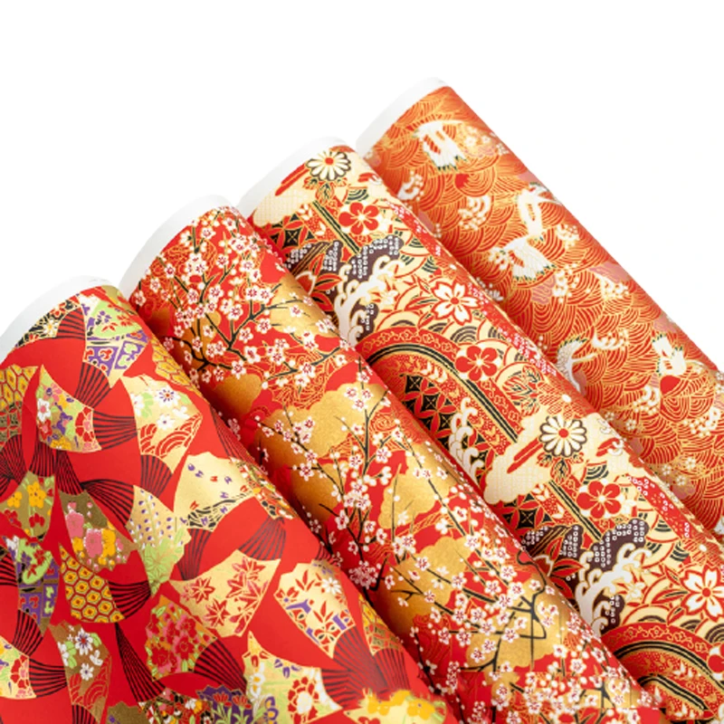 

3pcs Japanese Style Wrapping Paper Hand Diy Gift Wrapping Paper Sakura Fan Carp Printing Paper Home Desk Decorative Book Cover