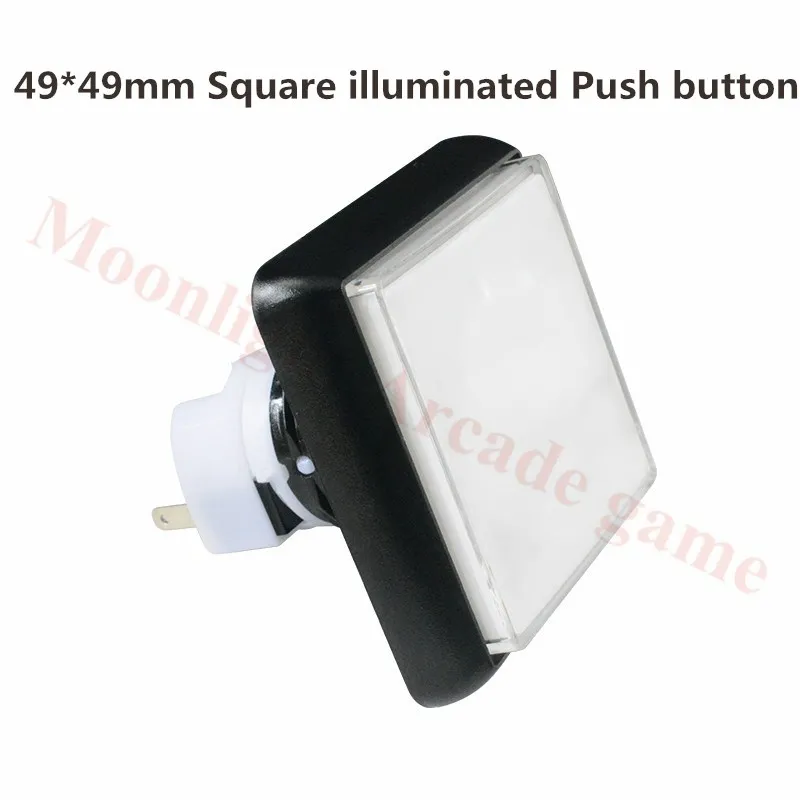 

10Pcs/Lot 49*49mm LED momentary illuminated push button Square game machine push button for Arcade game machine push button