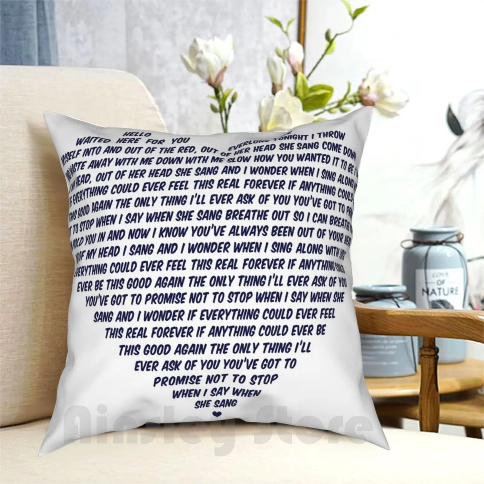 Everlong Pillow Case Printed Home Soft DIY Pillow cover Everlong Music Grunge Music 90S Heart Music Lyrics