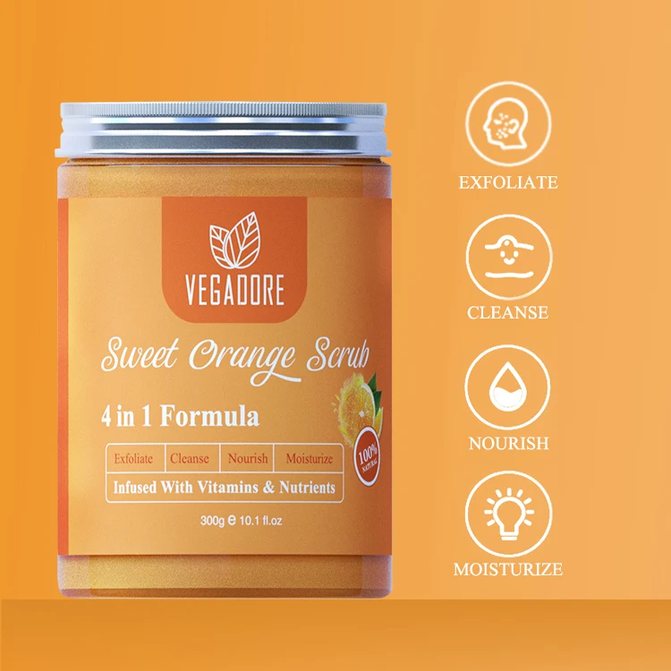 Sweet Orange Body Scrub Hydrating Exfoliating Scrub Lotion Deep Cleansing Cutin Refine Pores Scrub Remove Dead Skin 300ml