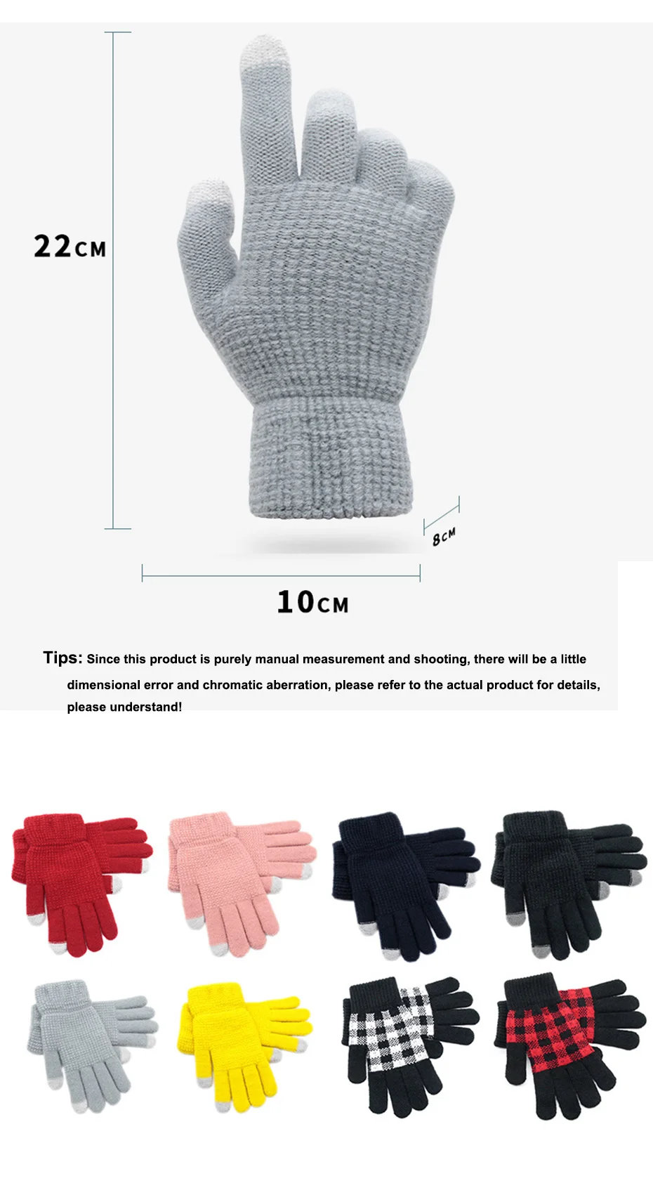 Maikun Men\'s Winter Cashmere Knitted Gloves Plus Velvet Thick Touch Screen Warm Outdoor Sports Gloves