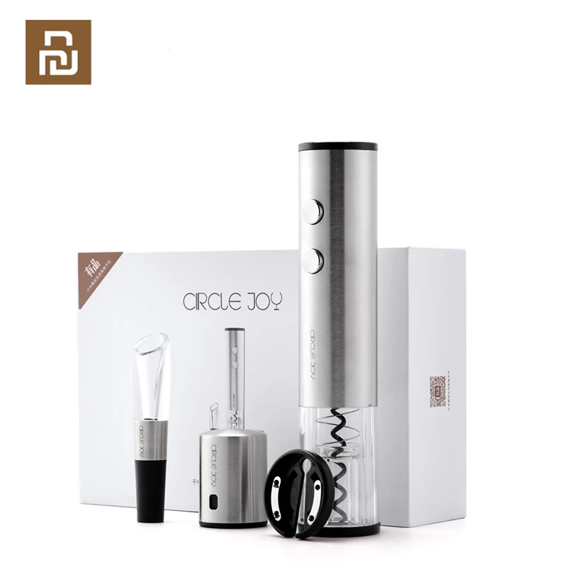 

Circle Joy Electric Bottle Opener 4-in-1 Gift Box Set 304 Stainless Steel Packaging Gift Suitable For Family Gatherings