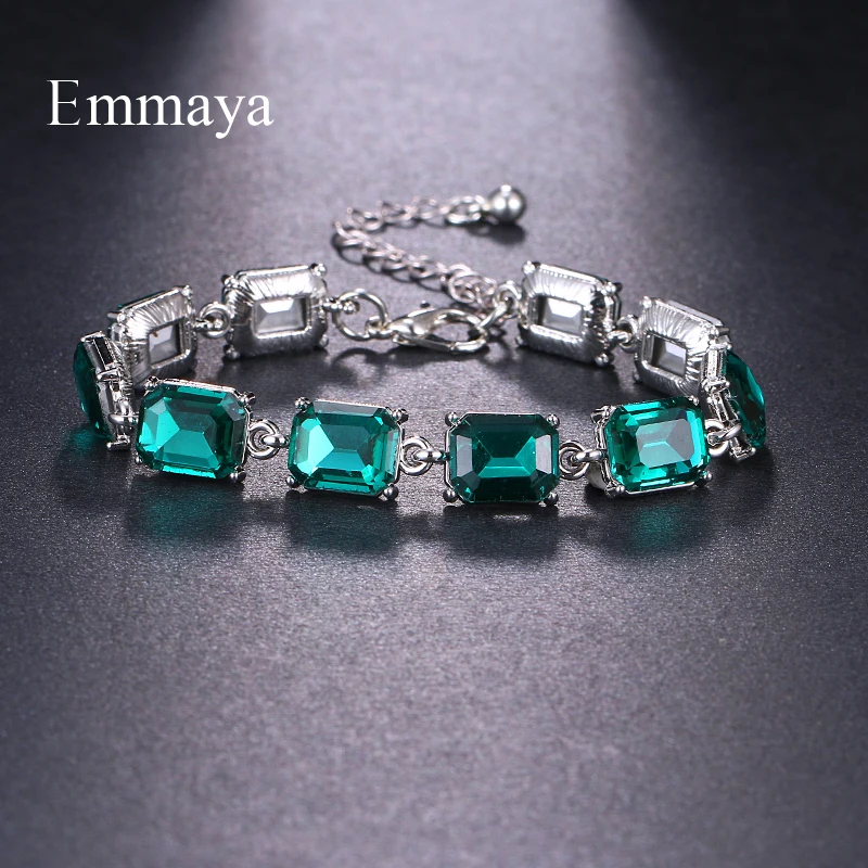 EMMAYA Fascinating Jewelry For Women Mysterious Green Color Cubic Stone Bracelet In Fahsion Party Dress-up First Choice