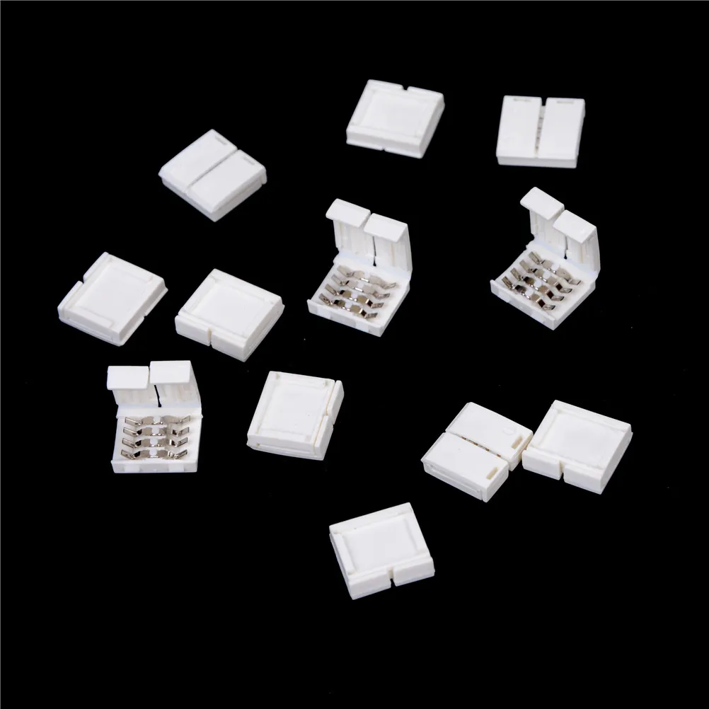 10 قطعة/الوحدة 10 مللي متر 4 دبوس RGB موصل محول ل 5050 RGB LED قطاع ضوء الشريط لحام عرض سريعة ربط نوعية جيدة جديد