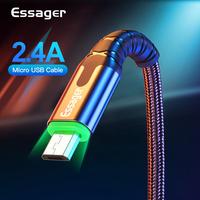 Essager LED Micro USB Cable 2.4A Fast Charging Data Cord 3M Microusb Charger Wire Android Mobile Phone Cables For Samsung Xiaomi