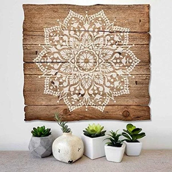 50*50 cm größe diy handwerk mandala form für malerei schablonen gestempelt fotoalbum geprägt papier karte auf holz, stoff, wand