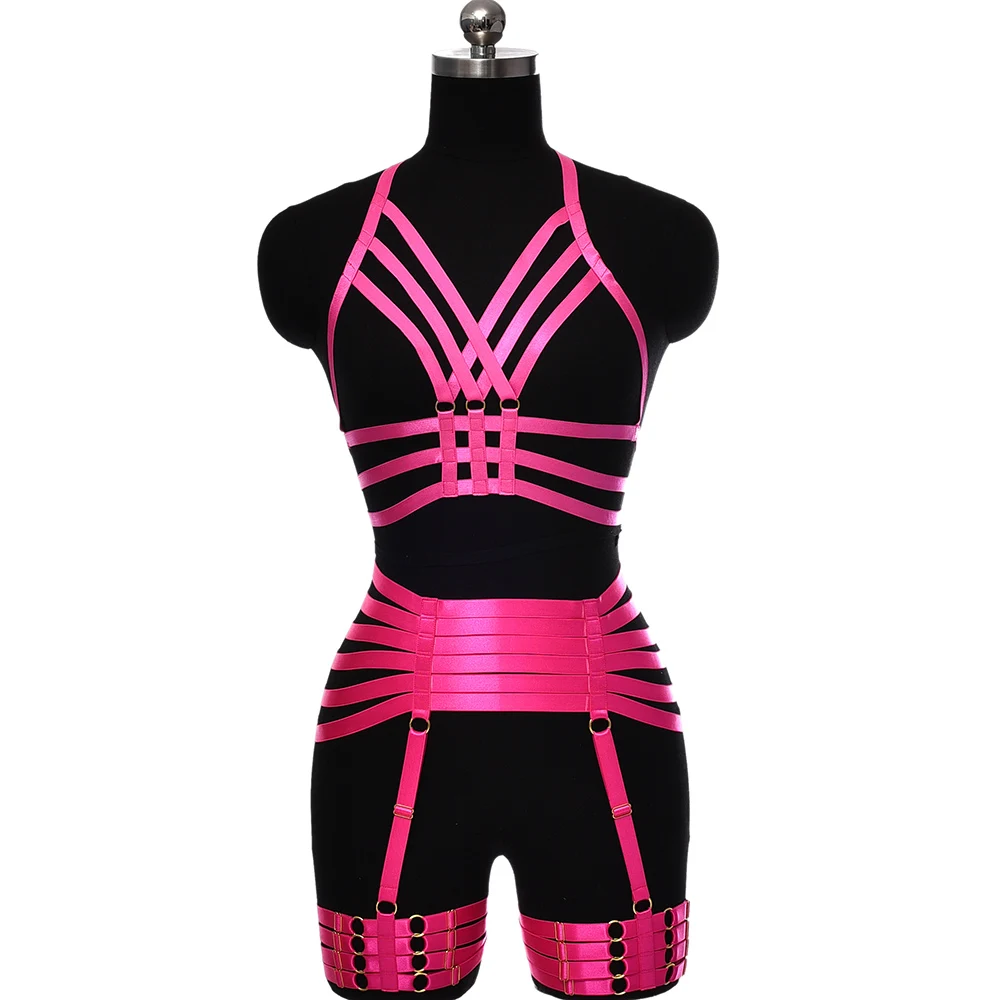 BONDAGE STRAPPY Crop Top Harness Body Cage Punk Sexy Lingerie Bodysuit Women Body Harness Belt Wedding Goth Stocking Garter